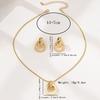Necklace, geometric metal glossy design earrings, versatile high-end jewelry set