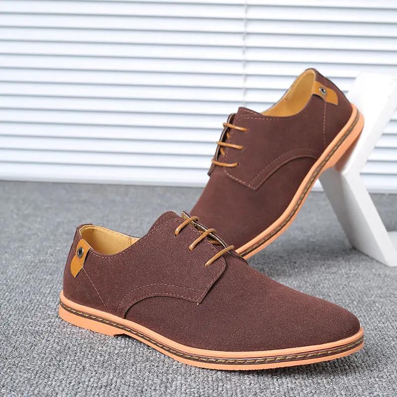 Top Quality Brown Oxford Shoes Men Derby Loafers Big Size 47 48 Casual Shoes Business Man Sneaker Yellow Dress Shoes Fashion