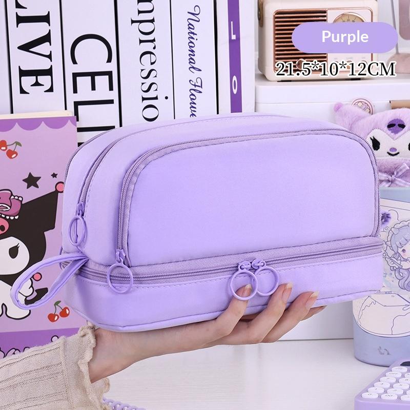 

Window Pencil Case Large Capacity Stationery Organizer Multi-Layer Compartments School Office Cosmetic Storage фиолетовый