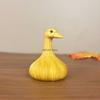 Handmade Wooden Garlic Ornament Duck Ornament, Creative Desktop Figurine for Living Room & Office Decor, Artistic Craft Gift