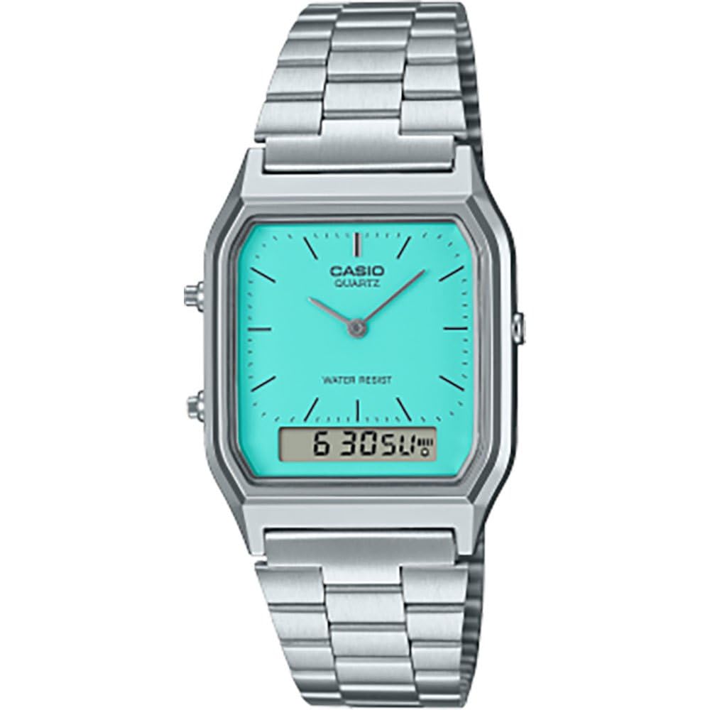 

Casio Uni Quartz Watch with Stainless Steel Analog-Digital Strap, Silver, AQ-230A-2A2MQYES-AMZUK.
