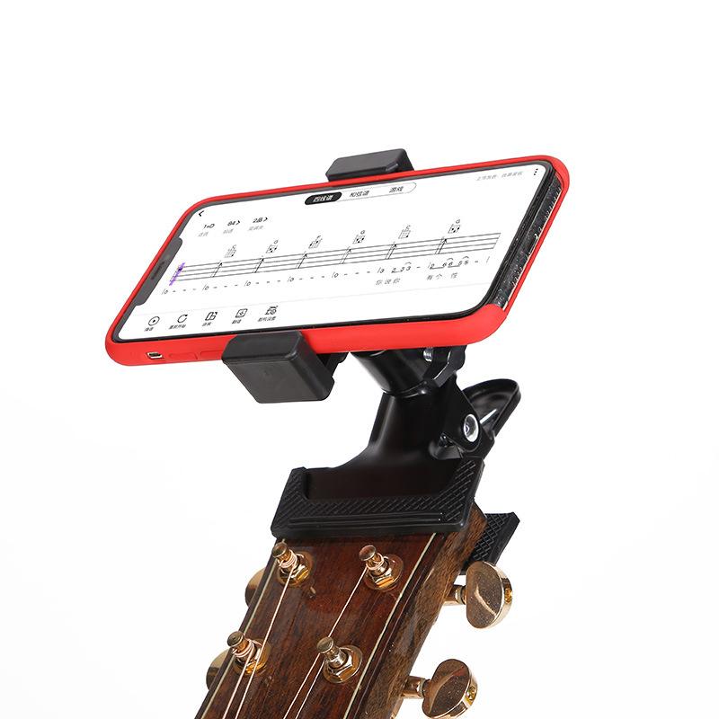 

New Guitar Head Phone Holder, Adjustable Live Stream Stand With Tripod Base & Desktop Clip, Compatible With Iphone 11/X/Pro/Max