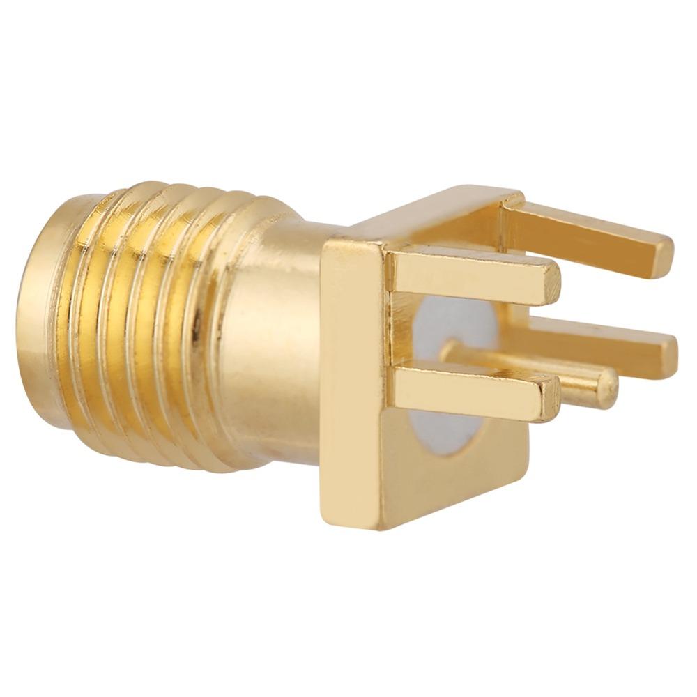 10PCS Copper SMA Female Connector 1.6mm Clip Edge Gold Plated PCB Mount Connector 50 Ohm Impedance RF Connector Adapter