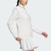 adidas Two-In-One Polo Shirt And Vest Color Block Logo Long Sleeve Knit Top Women Tops White HZ6037