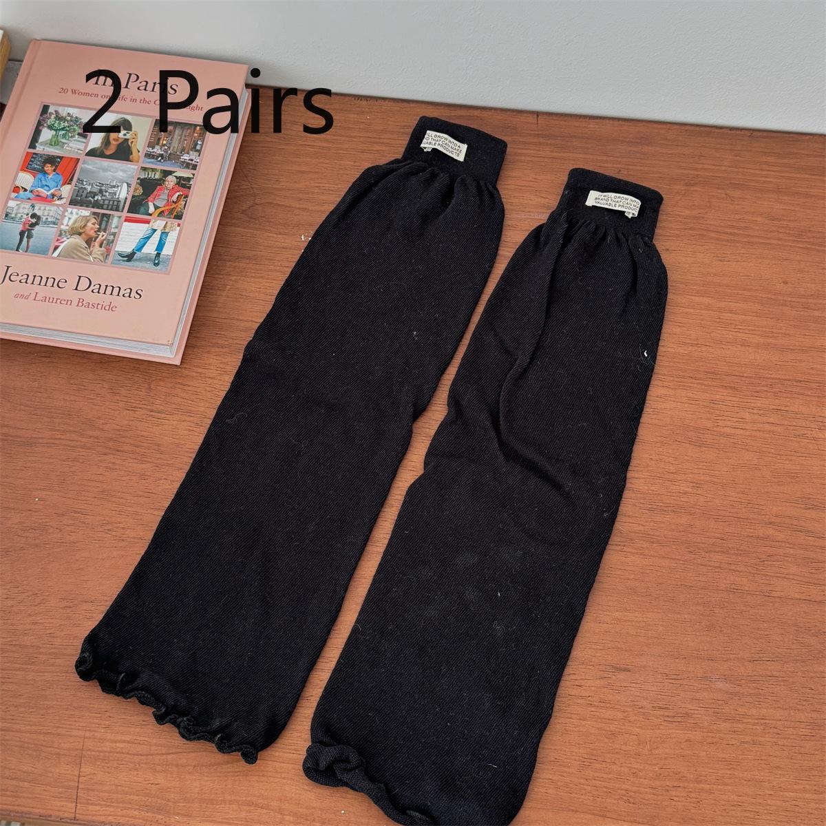 

2 пары однотонных, модных и пикантных гетр до середины икры 2 pairs чёрный