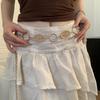 Hanging Rhinestone-plated Pearl Inlaid Metal Waist Chain Bohemian Retro Hollow Engraved Alloy Belt Vacation Match
