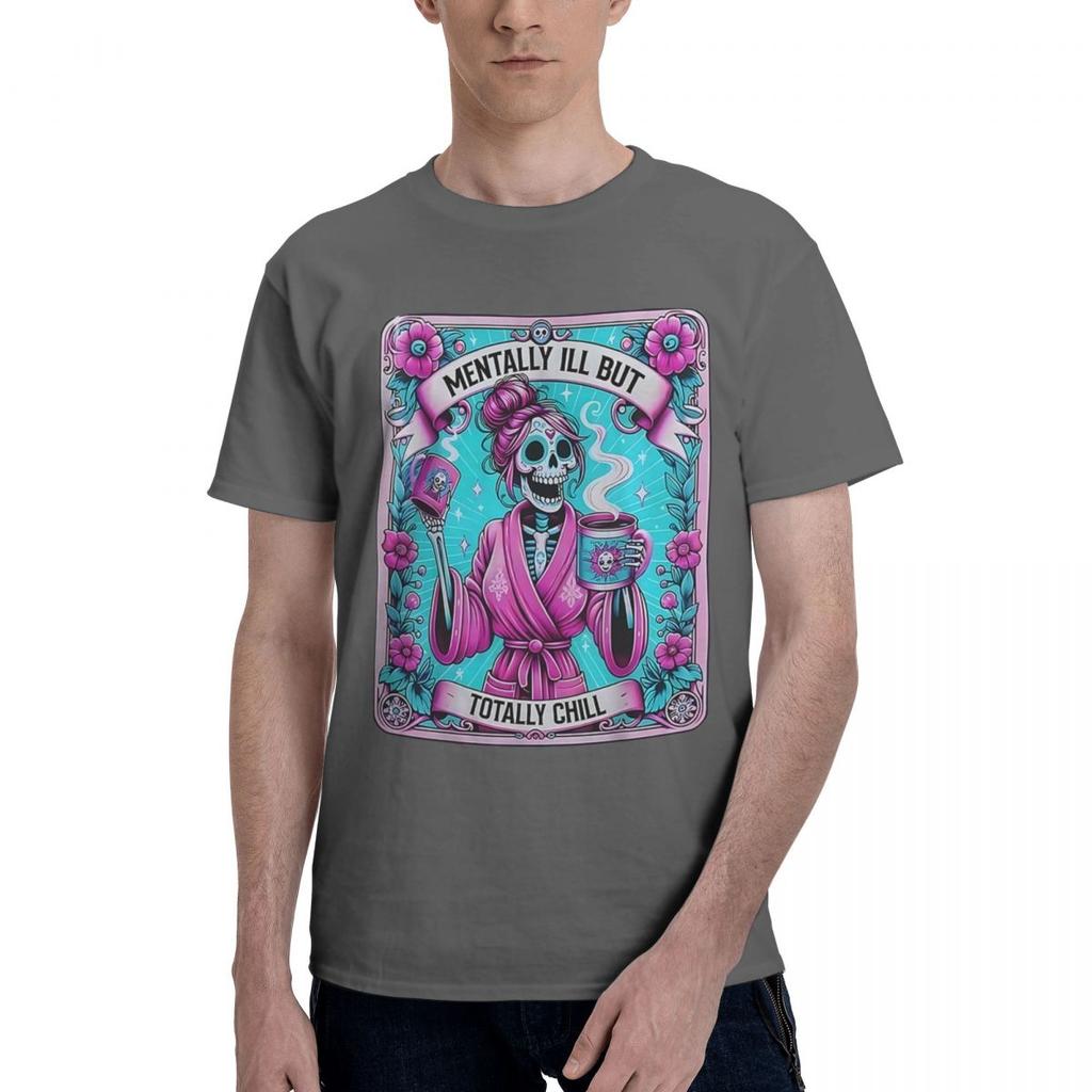 Skelett Kaffee Tarot 100% Baumwolle Lässig Atmungsaktiv Bequem Totoro Lustige Herren T-Shirts T-Shirts Herren