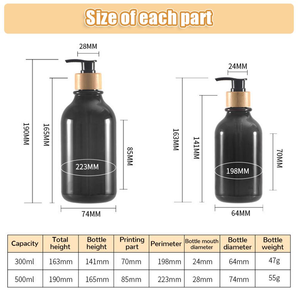Empty Storage Bottle Decor Soap Dispenser Bathroom Accessories Shampoo Pump Bottle Bamboo Pump