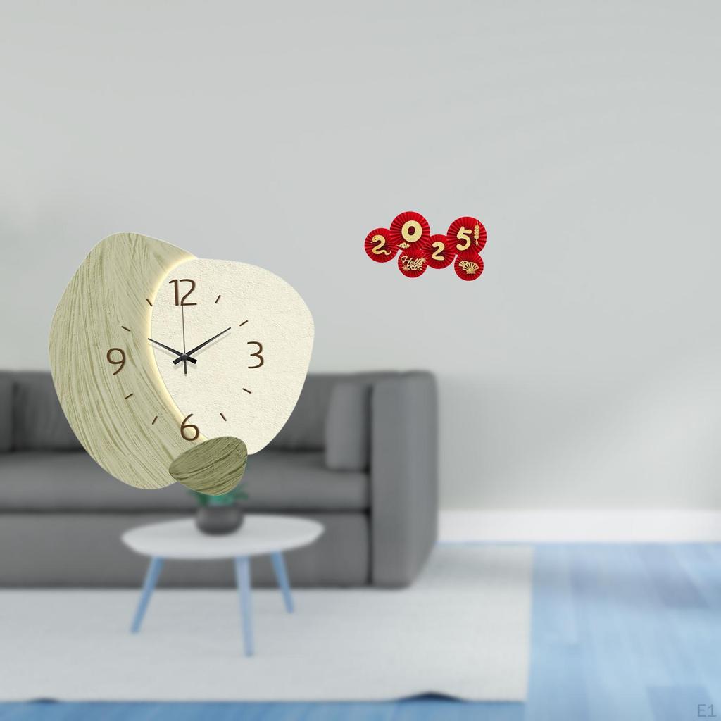Whispering Timepiece Adorned with Festive Paper Fans Elegant Wall Clock And Chinese Year