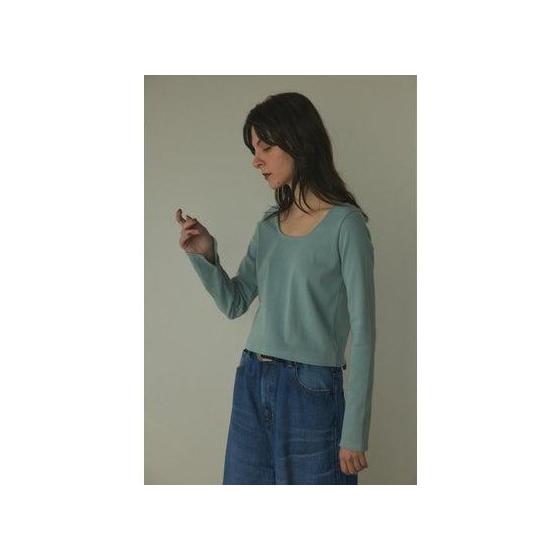 round neck short tops L/BLU1