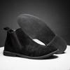 Fashion Men's Chelsea Boots British Style Slip On Shoes Comfortable Suede Leather Business Dress Shoes Elastic Strap Ankle Boots