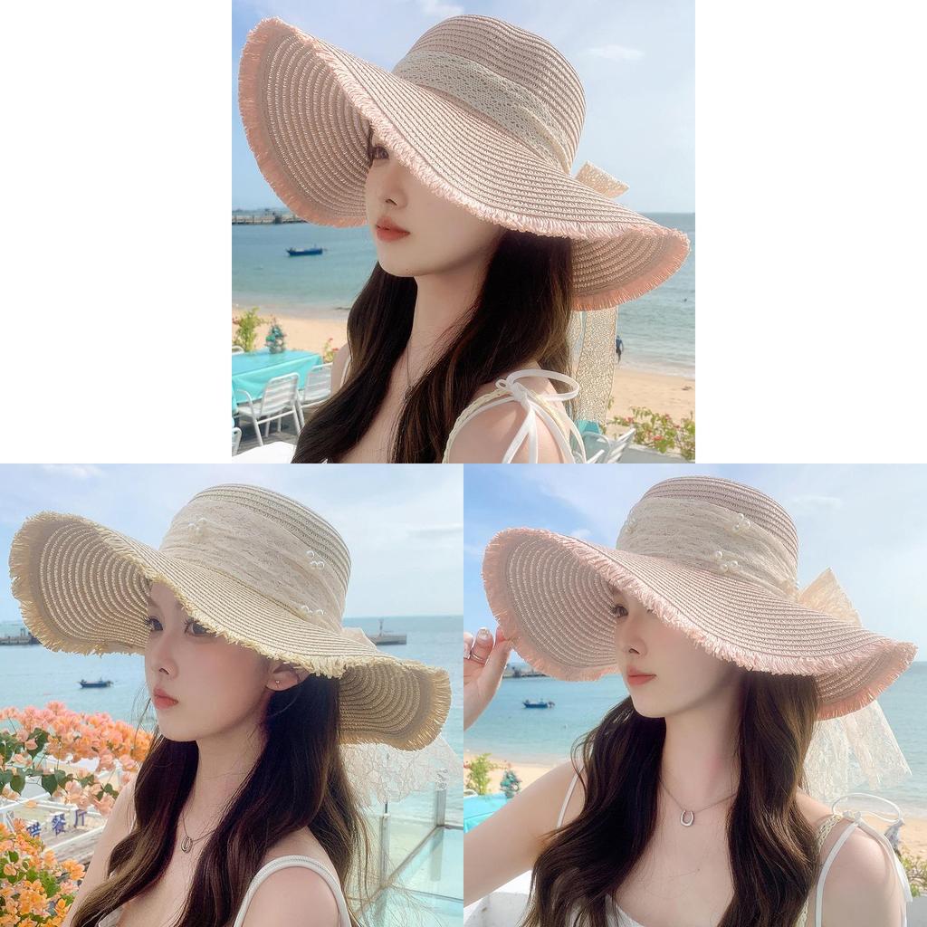 Summer Straw Hat With Wide Brim For Women Sunshade And Casual Outdoor Wear