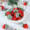 DIFEIUKI Set of Lifelike Artificial Strawberries with Food Fruit Home Wedding Realistic Photography Props 30-Piece Stems, Samples, Models, Kitchen,