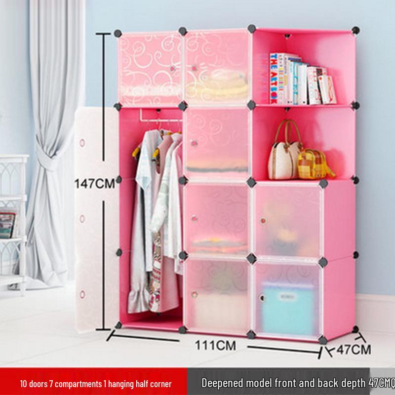 Children's Folding Resin Wardrobe: Assembled Plastic Storage Cabinet for the Living Room