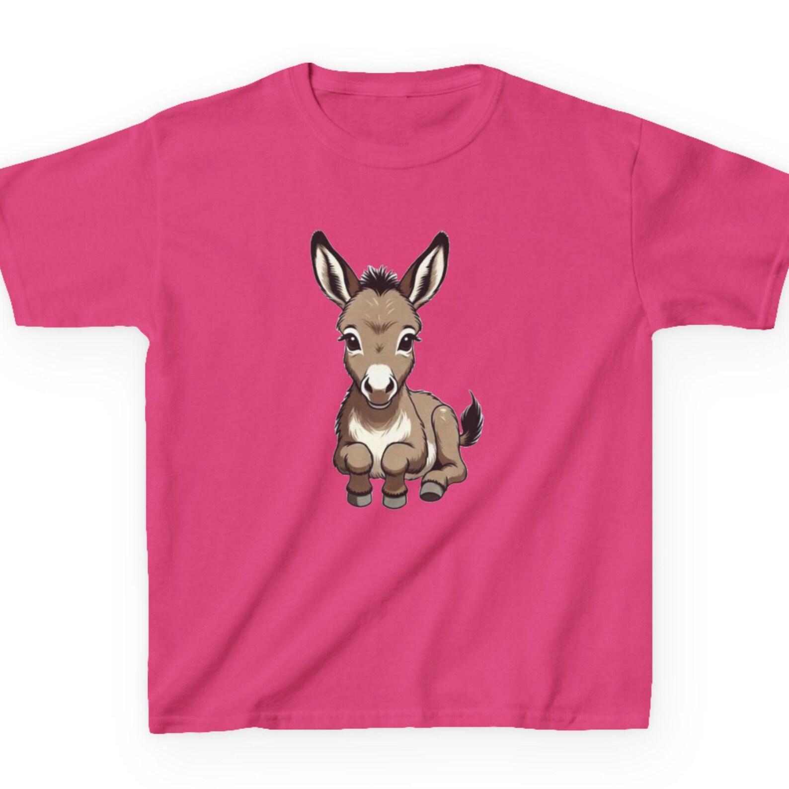 Cute Donkey Kids T-Shirt | Farmhouse Tee | Little Donkey Graphic Kids Shirt | Aesthetic Boutique Farm Top | 160