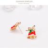 Women Christmas Small Bell Ear Studs Fashionable Earrings Jewelry Decoration for Ladies