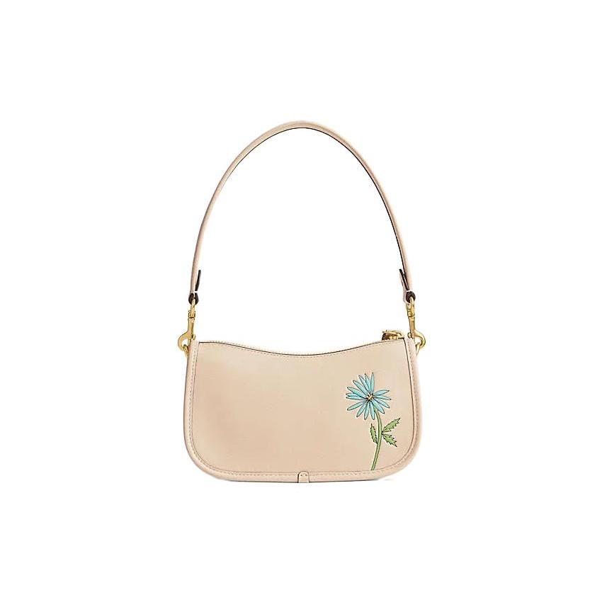 New COACH X OBSERVED Cow Leather Shoulder Bag, Pochette, Handbag, Shoulder Bag Women's Ivory White CK419-B4RHR