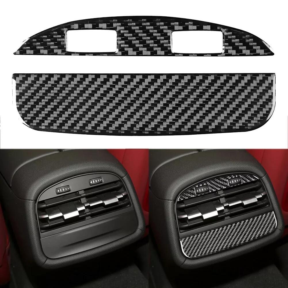 2x Carbon Fiber Rear Air Outlet Vent Panel Trim Cover For Maserati Ghibli 14-22
