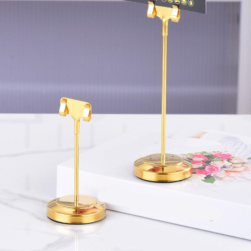 Porta Menu Rotondi in Acciaio Inossidabile Per Ristoranti ed Eventi Durevoli ed Eleganti Supporto per Cartellini in Metallo da 5 cm a 20 cm