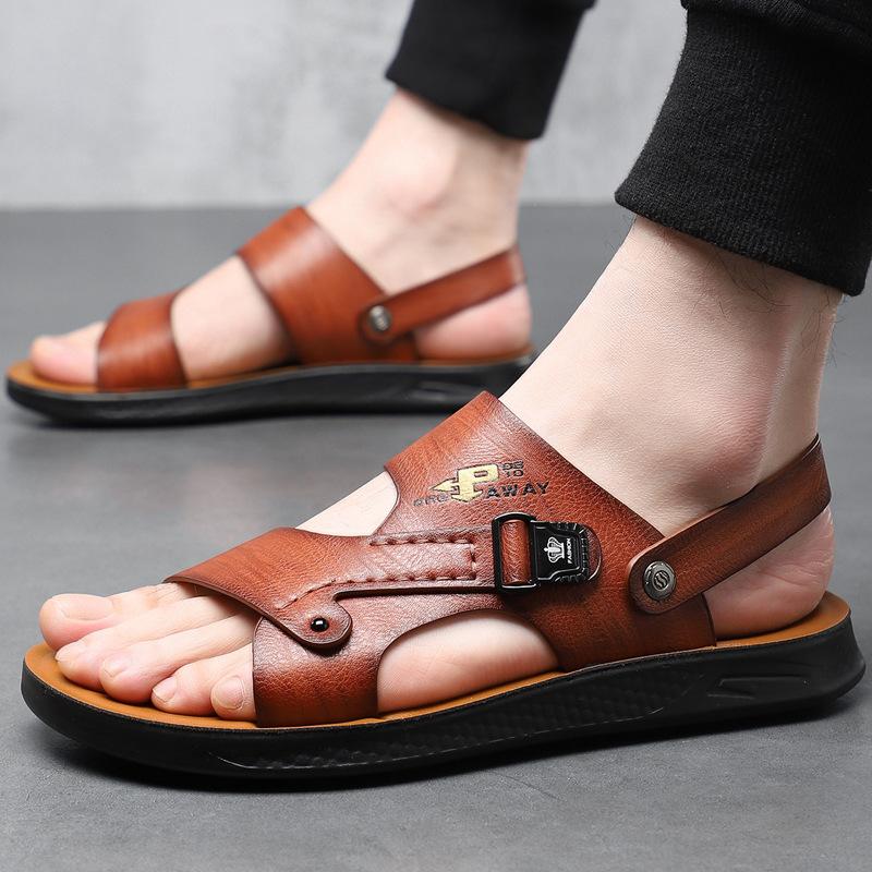 2025 summer beach shoes men's trend new soft-soled non-slip casual sandals men's dual-purpose slippers