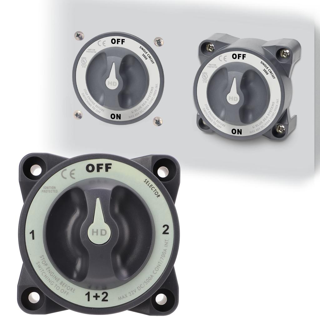500A Marine Battery Cut Off Switch Heavy Duty 4 Position Battery Disconnect Switch for RV Boat