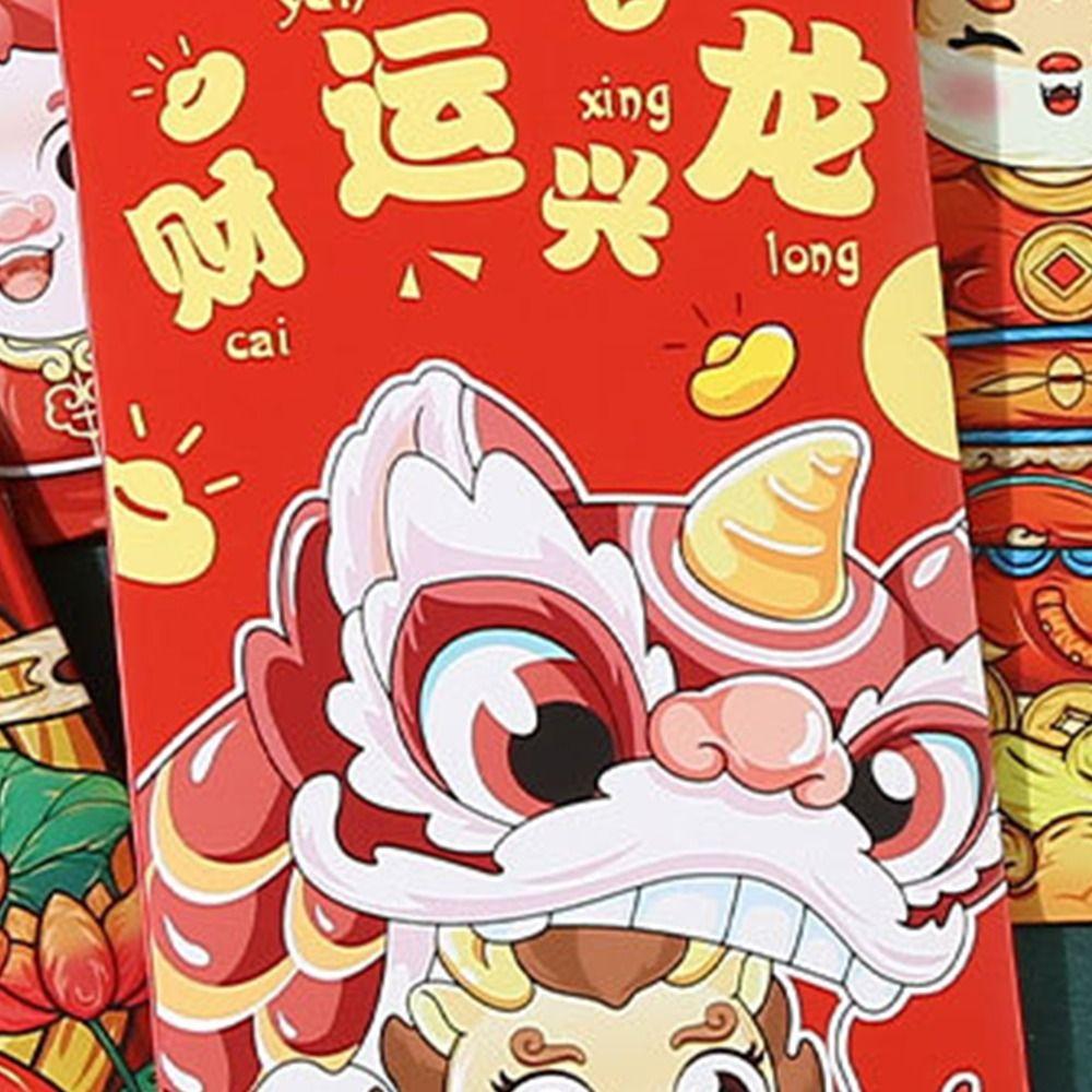 Luck Money Bag Red Envelope 2024 New Year Packet Blessing Bag 6Pcs/set HongBao New Year Gifts