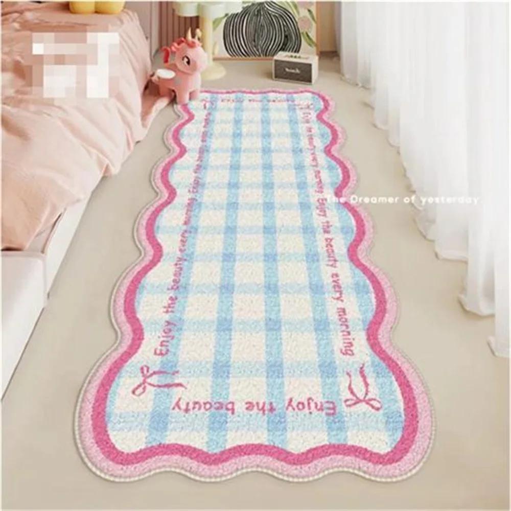 Irregular Carpet for Bedroom Cute Bow Floor Mat Soft Fluffy Foot Mats Bedside Carpets Cute Girl Rug Home Decoration Rugs