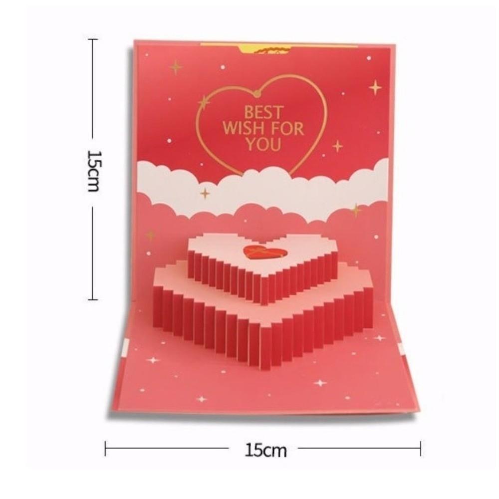 Happy Birthday 3D Light Music Card With Envelope Light Feature Pop Up Cake Card Musical Function Cake Blessing Card