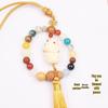 Eighteen-Seed Car Pendant: Safe Travel Charm, Bodhi Bead Ornament, Premium Temple Decoration.