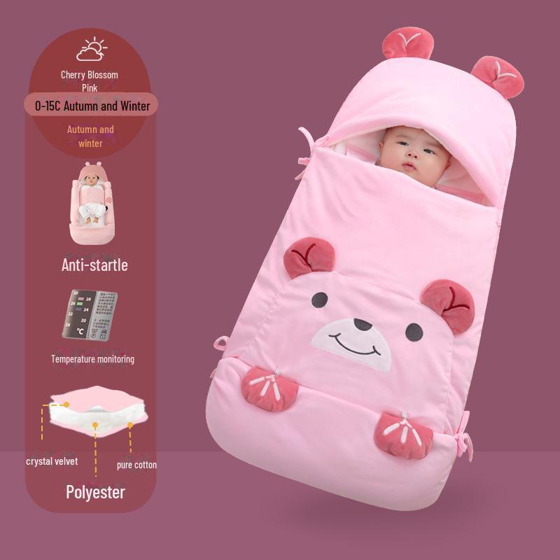 Newborn Anti-Startle Cotton Sleeping Bag and Blanket for Spring & Autumn