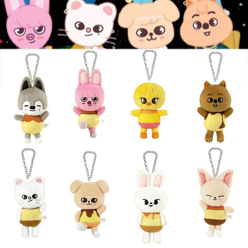 Jyp Felix Cartoon Plush Keychain Bag Pendant Soft Stuffed Plant Toy High-quality Gray Wolf Keychain