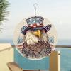 3D Eagle and Flag Wind Spinner Patriotic Garden Sculpture 12 Inch Durable Stainless Steel Outdoor Decor