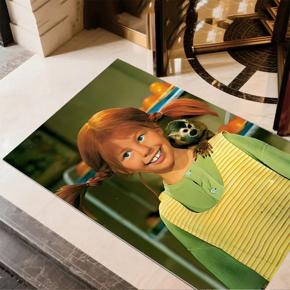 Pippi Adventure Floor Rug Office Rug Design for Living Rooms Outdoor Hallway Balcony Anti-slip Rug Anime Office Decor Perfect Gift for Women/Men