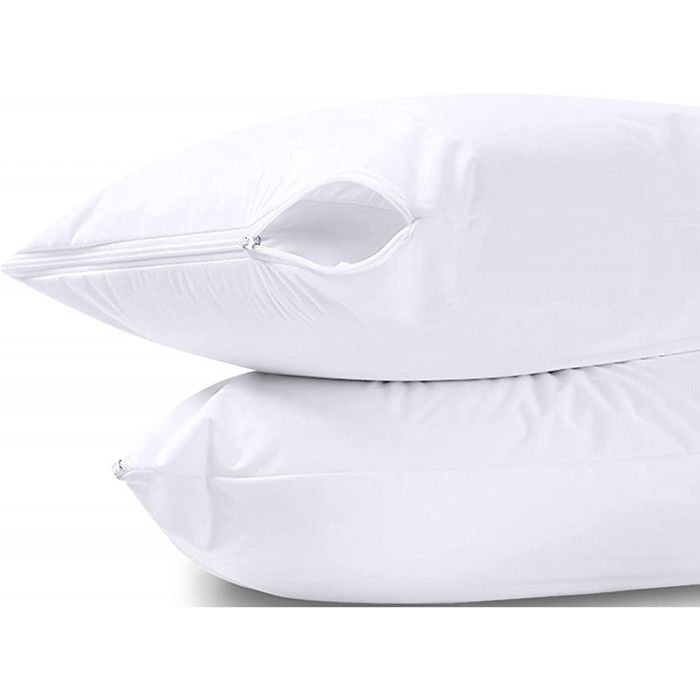 Pack of 2 Waterproof Anti-mite Sponge Pillow Protectors 63 X 63 Cm