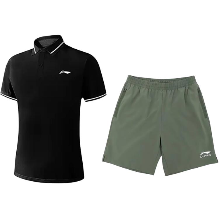 

Простой дышащий быстросохнущий удобный универсальный повседневный спортивный костюм с принтом логотипа Li Ning, костюм унисекс YPLV047-3+YKSV147-1 L