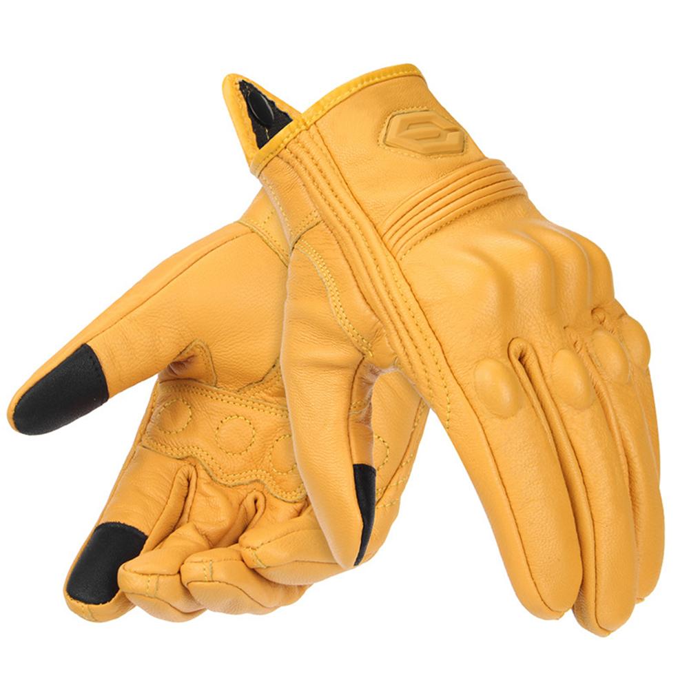 

Motorcycle Gloves For Men And Women Anti Fall Touch Screen Off-road Riding Gloves Motorcycle Outdoor Gloves Retro Leather Gloves M