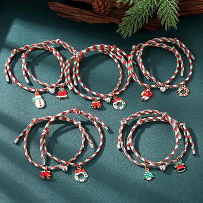 2023 Santa Claus Couple Set Elegant Bracelet Simple Winter Fashion Girl Bracelet Snowman Donut Pendant Bracelet Christmas Bell Bracelet Two Piece Set
