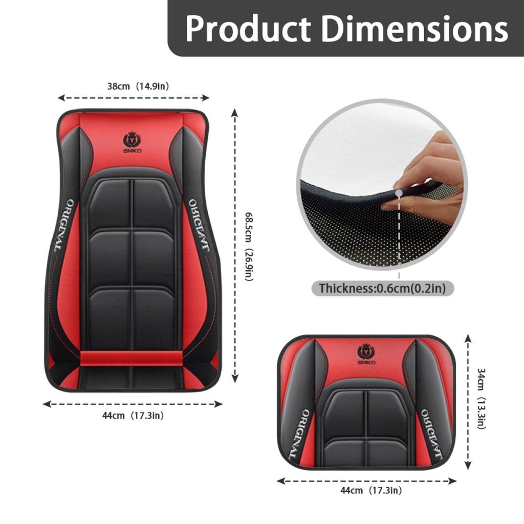 4pcs Elegant Car Floor Mats - Non-Slip, Easy-Clean Polyester All-Season Floor Mats Universal Car Carpet Interior Accessories