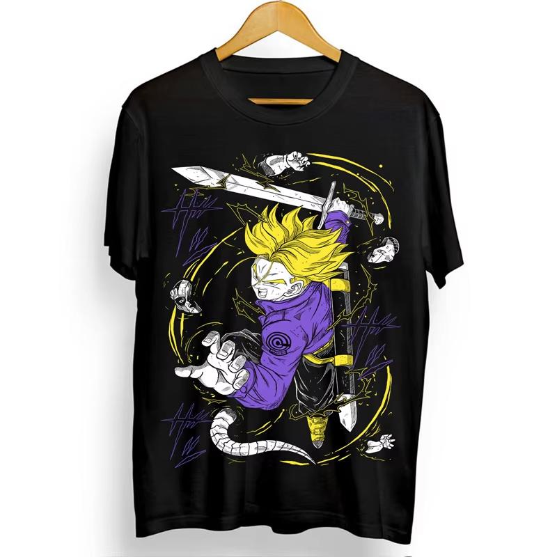 Dragon Ball Seven Dragon Ball Sun Wukong Joint Japanese Retro Large Direct Injection Fashion T-Shirt Daily Retro Letter