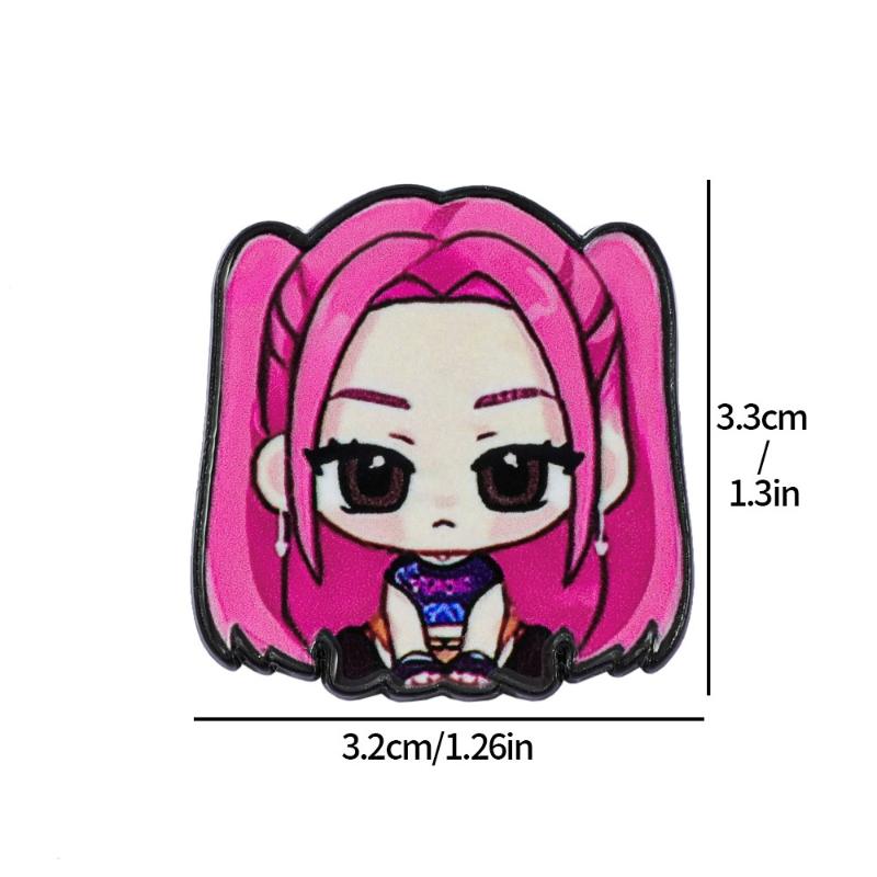 Broches de Metal de Caçadores de Demônios Kpop Desenho Animado Para Mulheres Pins de Lapela Acessórios de Fantasia Para Mochila Joias da Moda Presentes Para Amiga