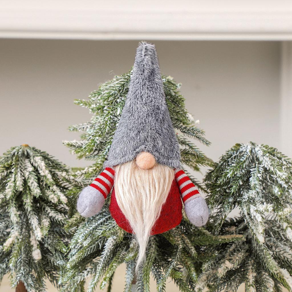Christmas Gnome Doll Scandinavian Tomte Santa Figurine Plush Elf Toy Outdoor Yard Balcony Mini Decor