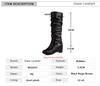 Wedge Platform Women High Boots Knee High Boots Girls Slip On Fashion Height Heel Wedge Boot Bow Buckle Casual Shoes Woman