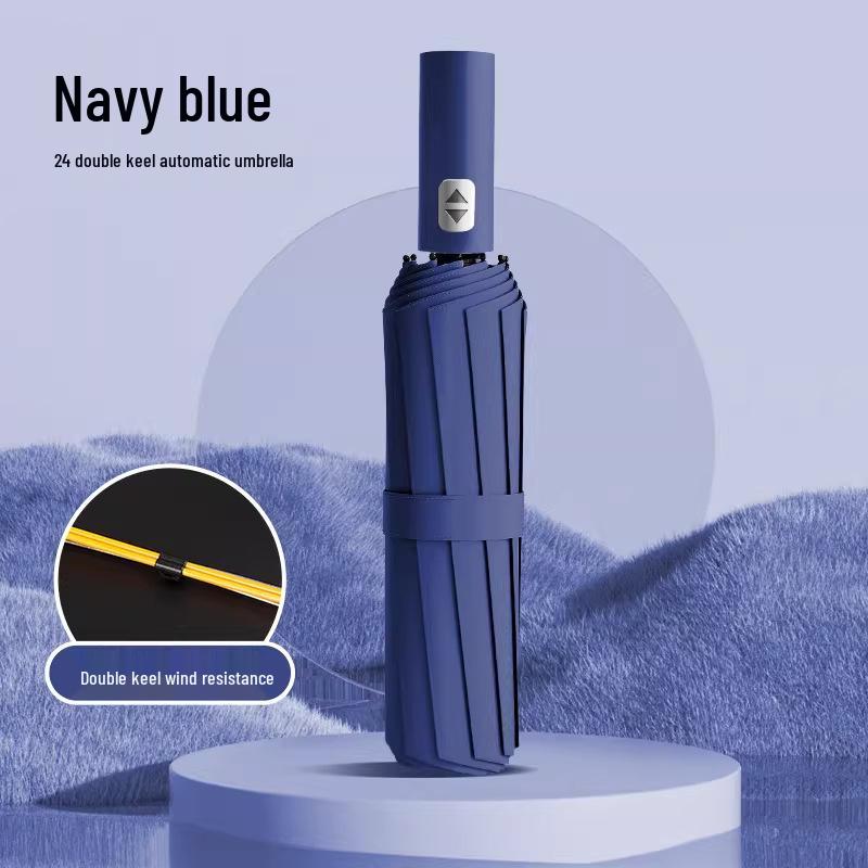 Extra großer Zwölf-Speichen-Doppelnutzungs-Handregenschirm mit Sonnenschutz aus schwarzem Kleber