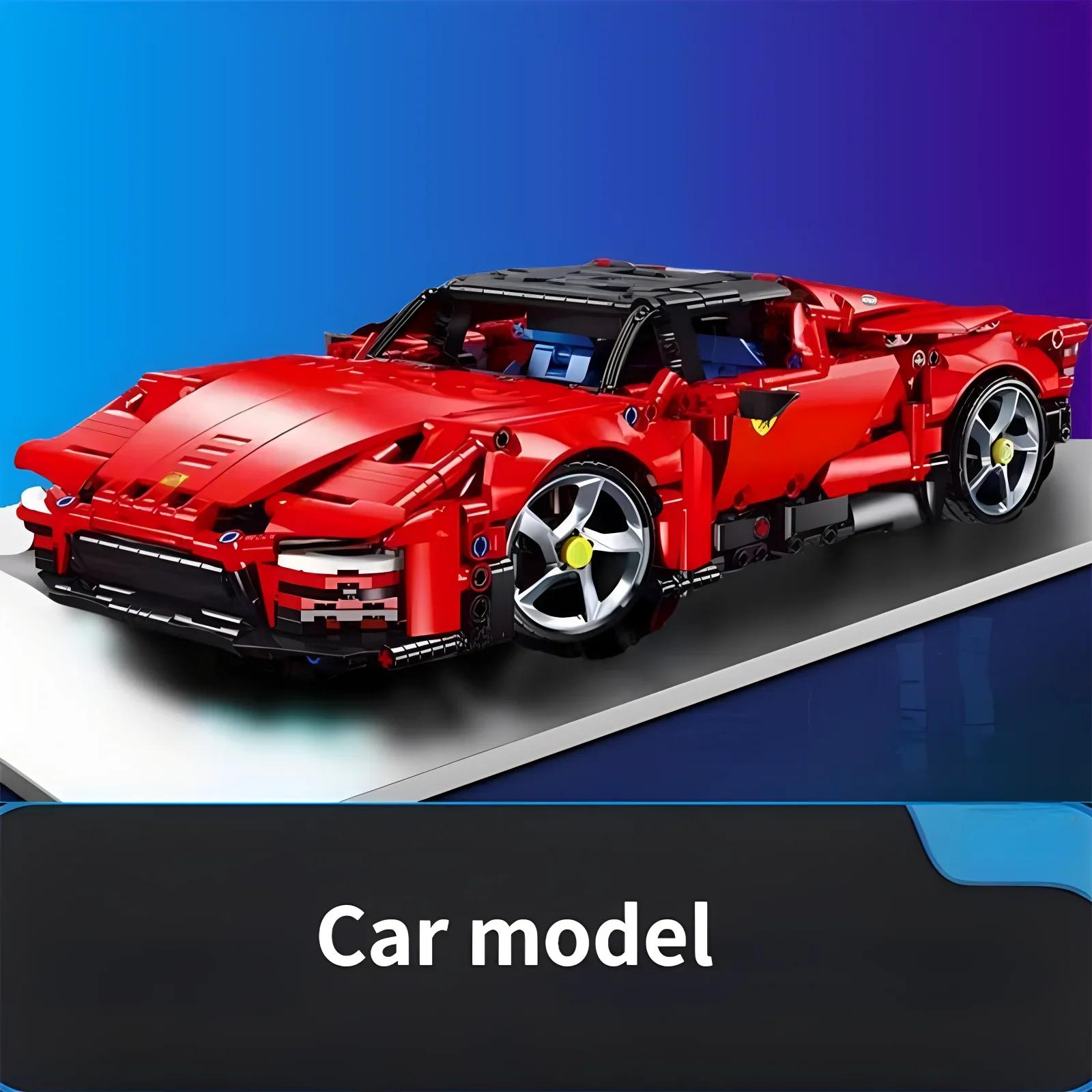 

ToylinX 1394 детали Красная модель суперспортивного автомобиля – ABS Гоночный автомобиль Настольное украшение и праздничный подарок