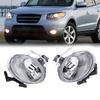 Front Bumper Fog Lights Pair with Clear Lens for Hyundai Santa Fe 2007-2009 Driving Lamps Assembly Replacement for Rain Foggy Weather Safety