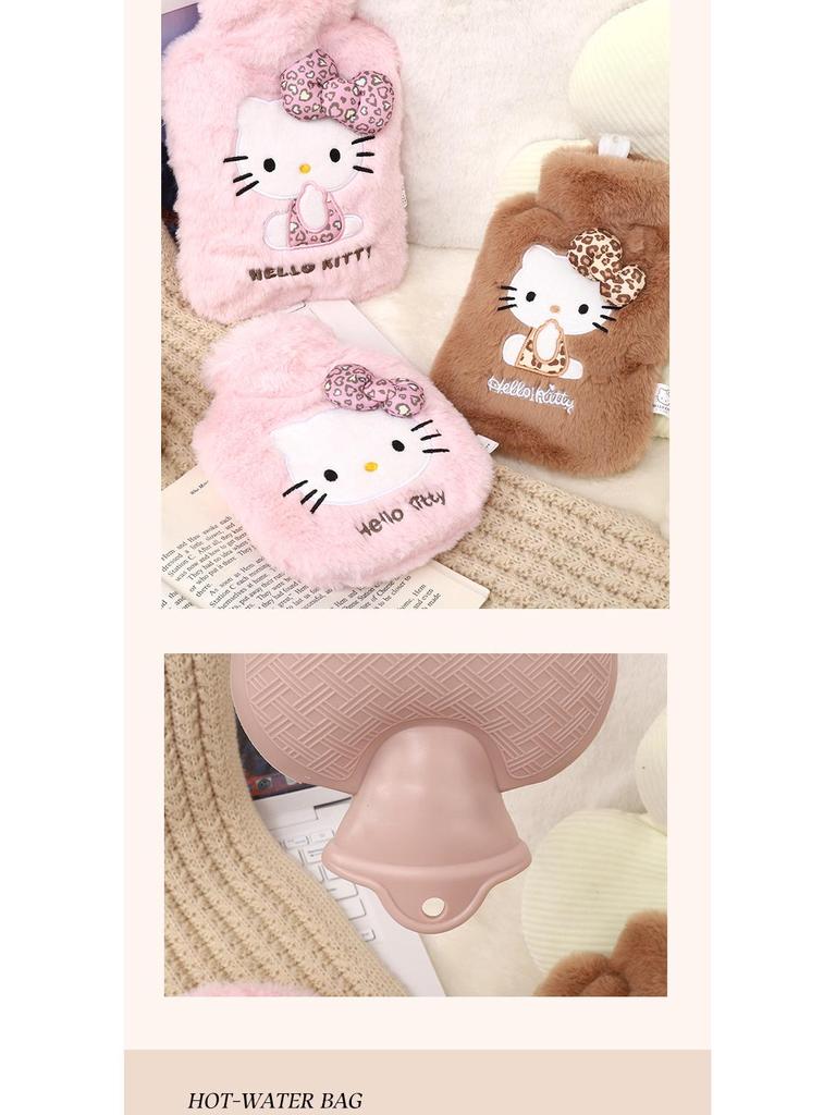 Leopard Print Hot Water Bottle - Explosion-Proof, Thickened, Cute Design for Abdominal Comfort.