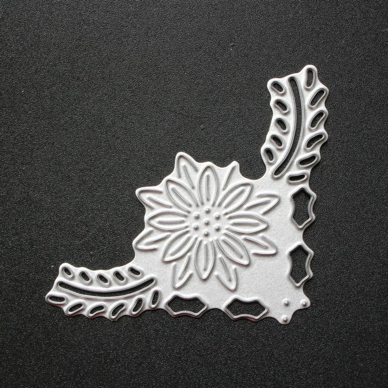 Winkel-Blumen-Spitzen-Stanzformen, Metallschablone, DIY, Scrapbooking, Album, Papier, Karte, Prägung, Handwerk, gestanzt