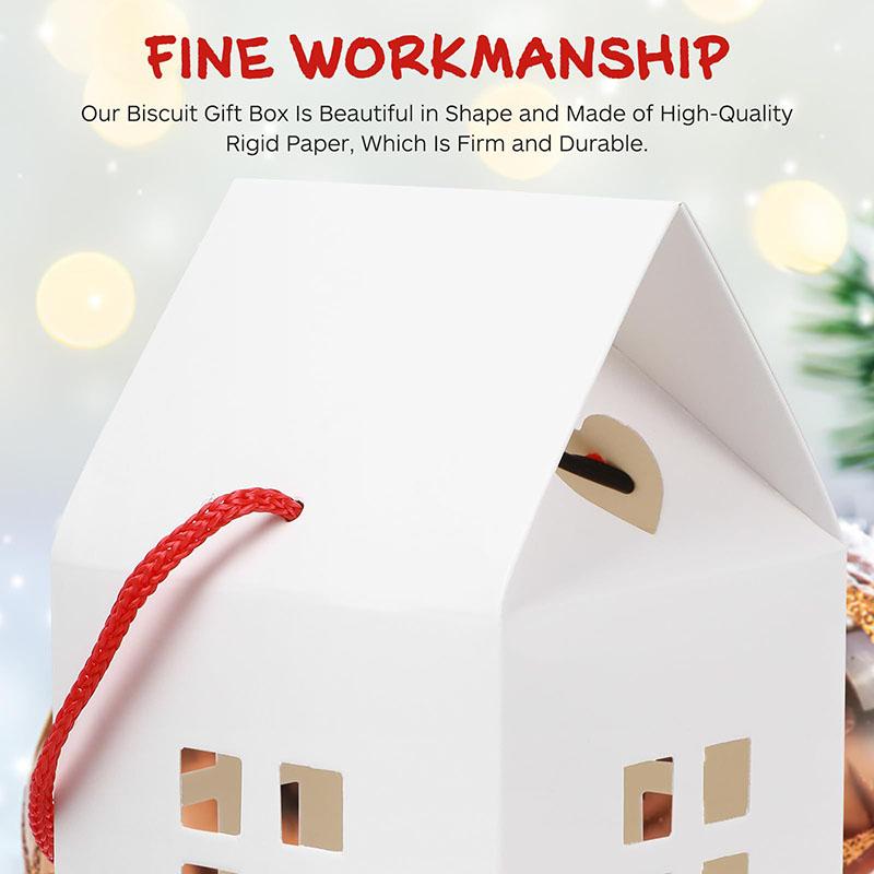 WTEMPO Small House Shaped Paper Gift Boxes with Ropes Foldable DIY Small Presents Packaging Boxes Ideal for Storing and Gifting Delicate Items