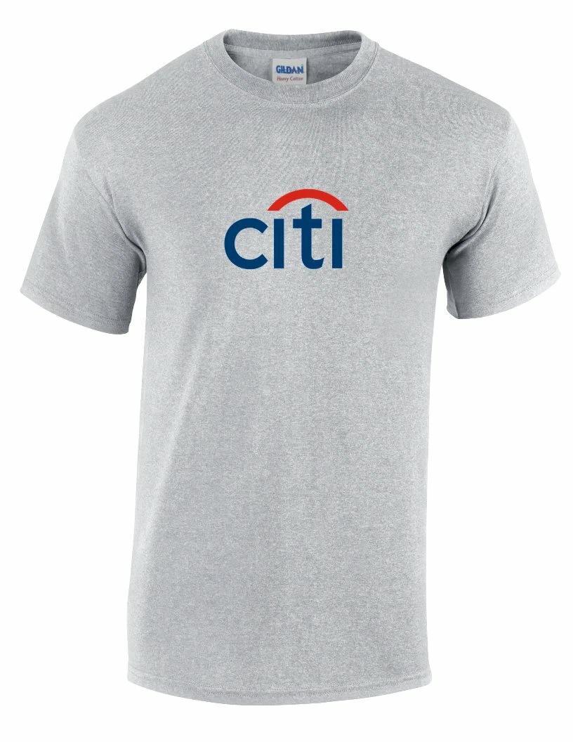 Citi Bank Red Blue Logo New York Financial Institute Sport Gray Cotton T-Shirt S