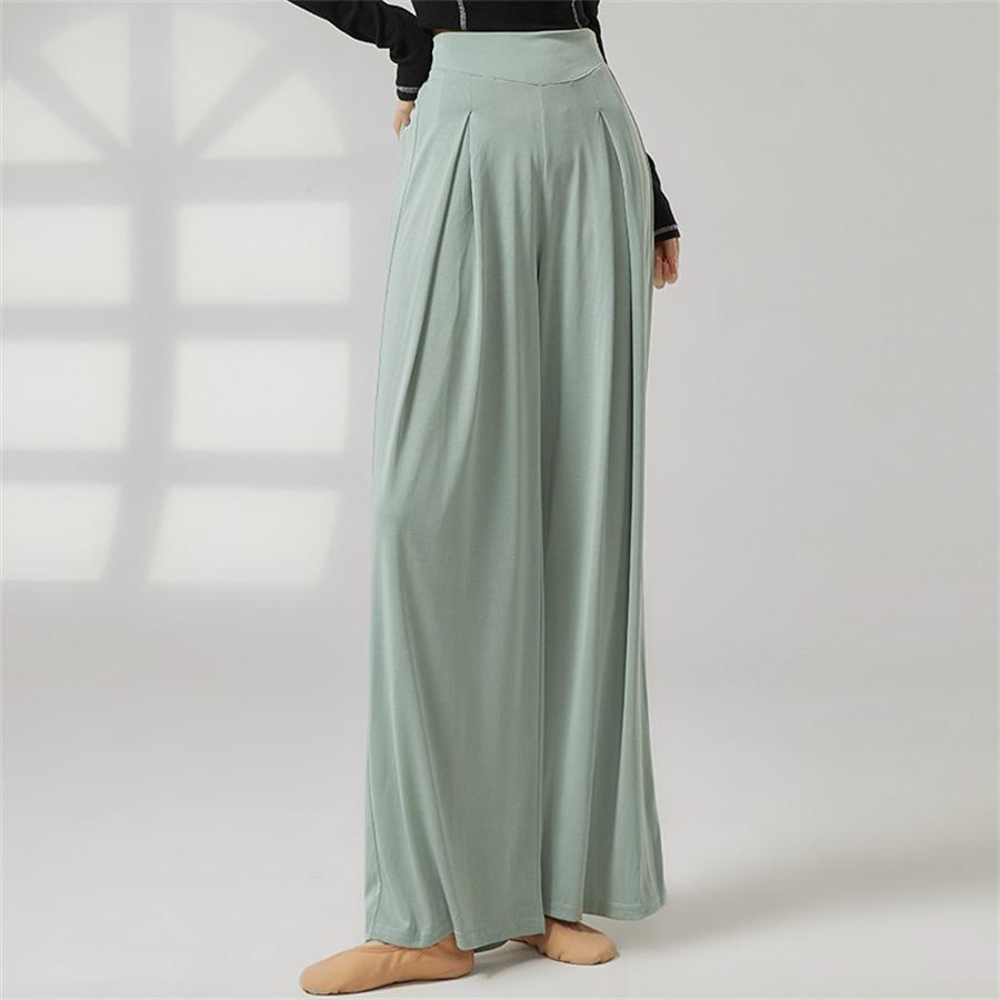 Damen Klassischer Tanz Trainingshose Ausgestellte Hose Atmungsaktiv Lockerer Schnitt Damen Ballett Moderner Tanz Performance Elegante Hose